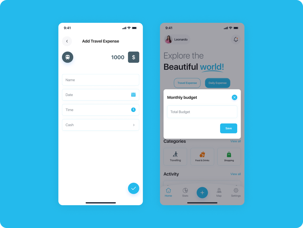 Personal finance app budgeting tool screen